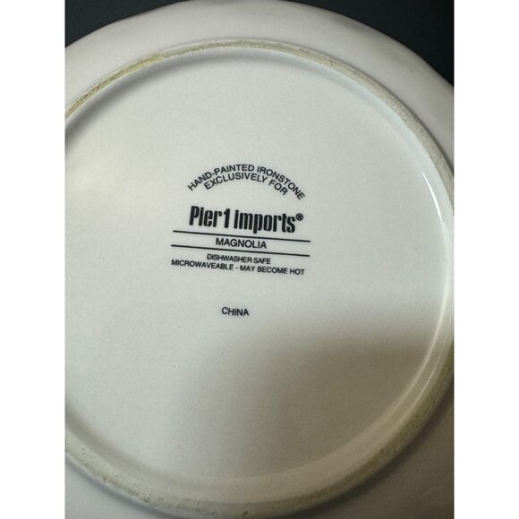 Magnolia Ironstone Bowl 10" Hand-Painted By Pier1 Imports - Picture 6 of 8